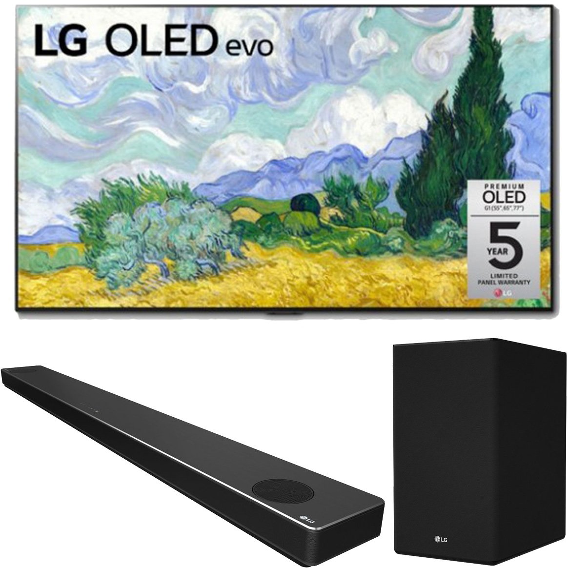 LG OLED65G1PUA 65 Inch OLED evo Gallery TV (2021) Bundle with SN10YG Soundbar