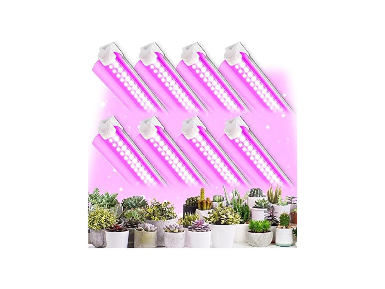 (8-Pack) LED Grow Light, T8 Grow Lights 2FT, 192W(8¡Á24W) High Intensity Full Spectrum Indoor Grow Lights with High PPFD Value, Grow Lights for Indoor Plants, Seed Starting, Succulent, Vegetables